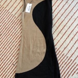 Tan and Black One Shoulder Bodycon Dress